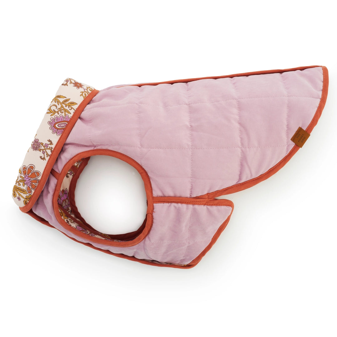 The Foggy Dog Blockprint Floral Reversible Dog jacket