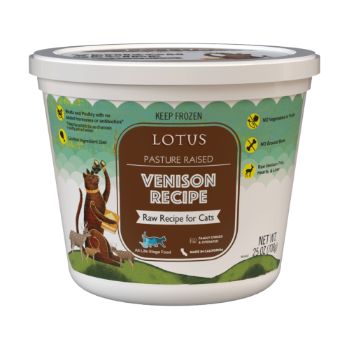 Lotus Cat Frozen Raw Grain Free Venison Cat Food 24oz