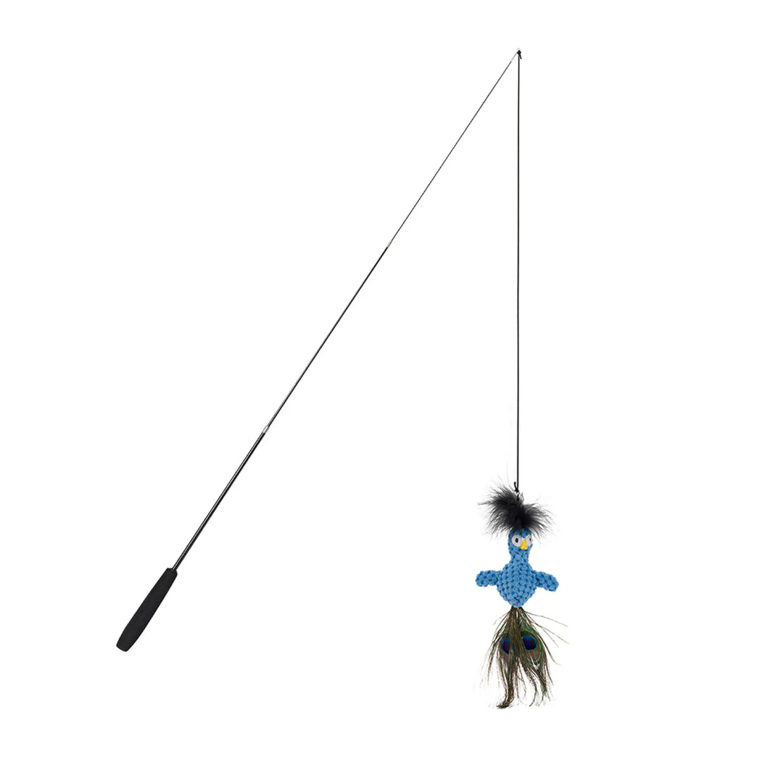 Fabcat Floppy Peacock Teaser Wand Cat Toy