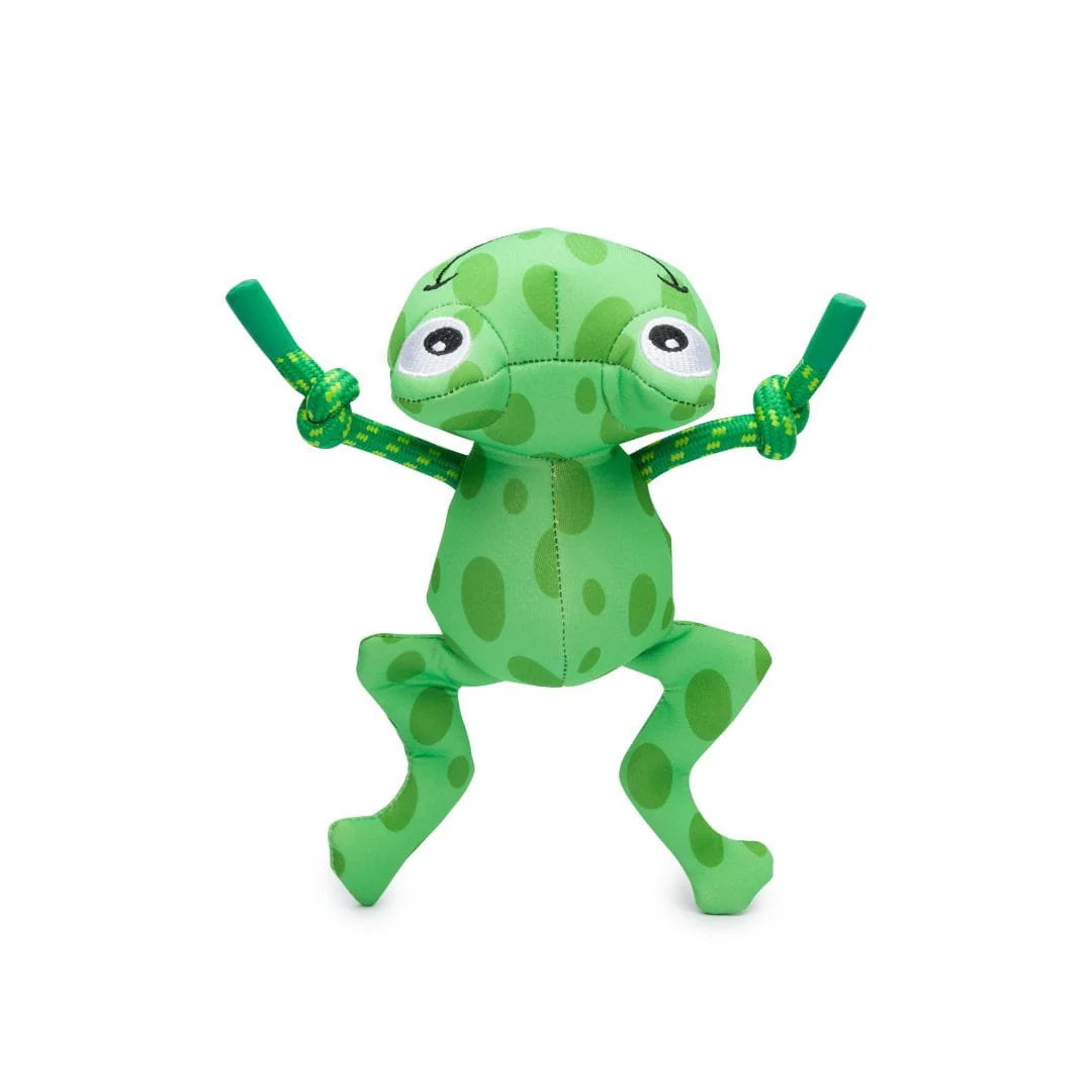 Fabdog Floatie Frog Floating Dog Toy 7"