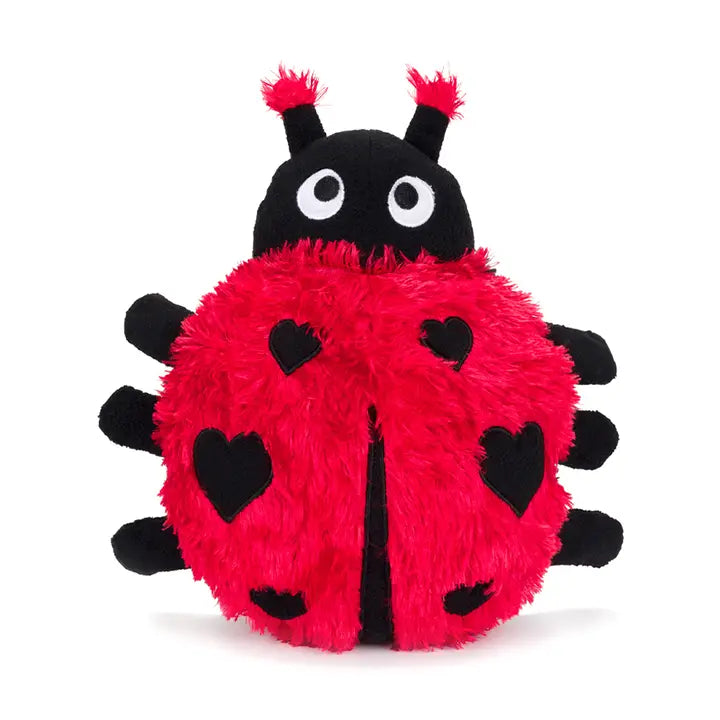 Fabdog Fluffy Valentine Ladybug Dog Toy