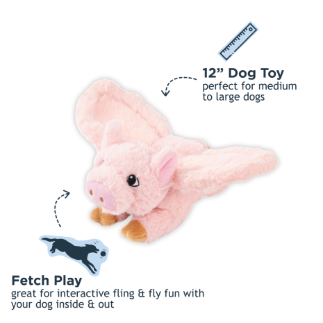 Tall Tails Flying Pig Rope Dog Toy 12"