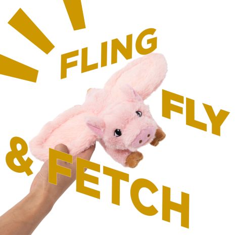 Tall Tails Flying Pig Rope Dog Toy 12"