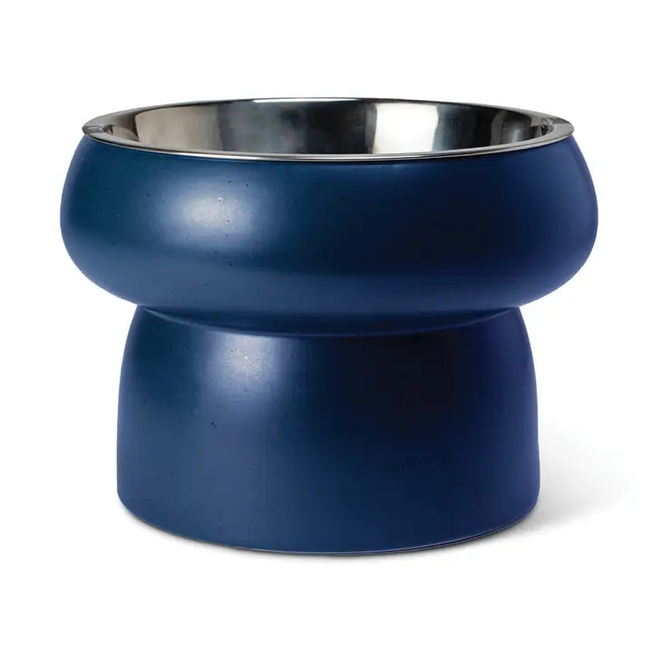 Fringe Navy Blue Raised Feeder with Metal Insert Small