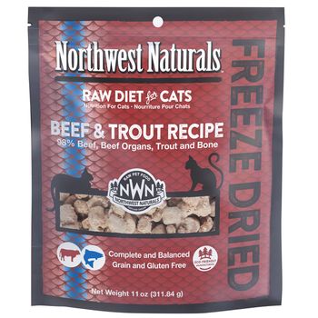 Northwest Naturals Freeze Dried Beef & Trout Food for Cats 11oz