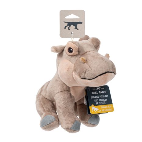 Tall Tails Hippo Plush Dog Toy 8"
