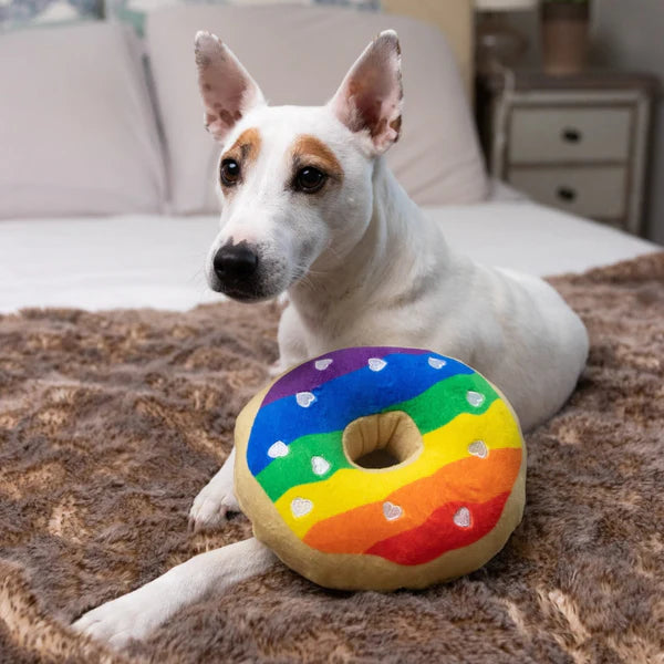 Pride Donut Large Plush Dog Toy
