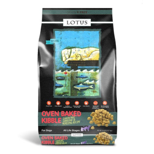 Lotus Oven Baked Grain Free Adult Sardine and Herring Dry Dog Food 20lb