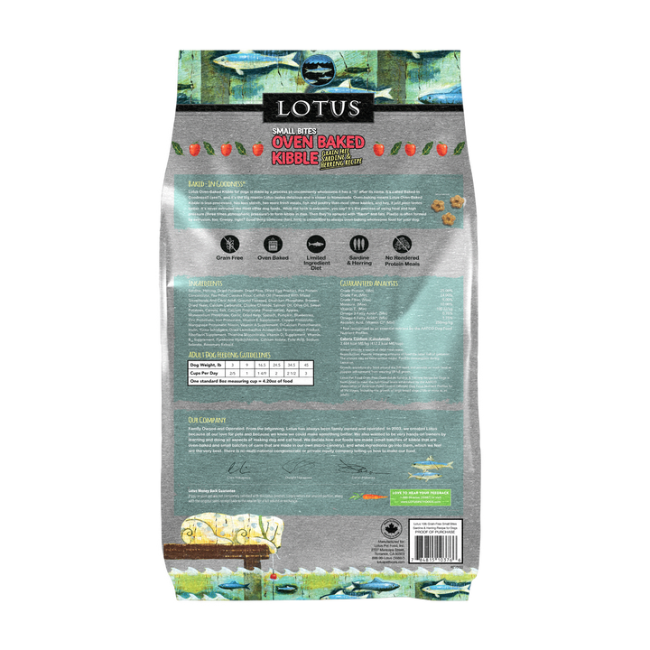 Lotus Oven Baked Small Bites Sardine & Herring Dry Dog Food 4lb