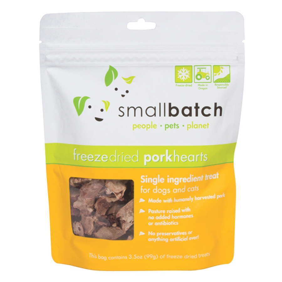 SmallBatch Freeze Dried Pork Hearts for Dogs and Cats