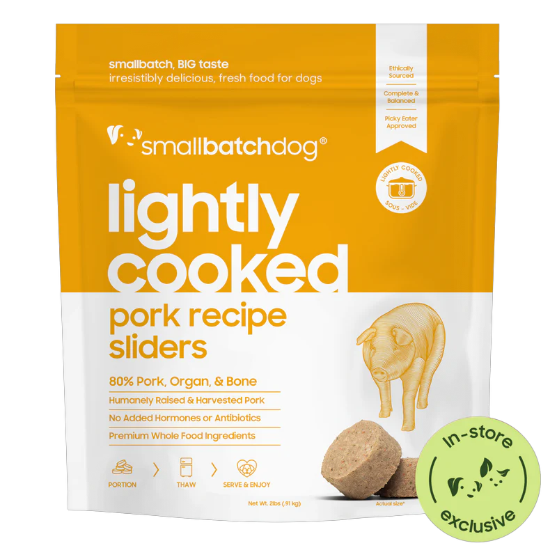 Smallbatch Frozen Lightly Cooked Pork Dog Food 5lb