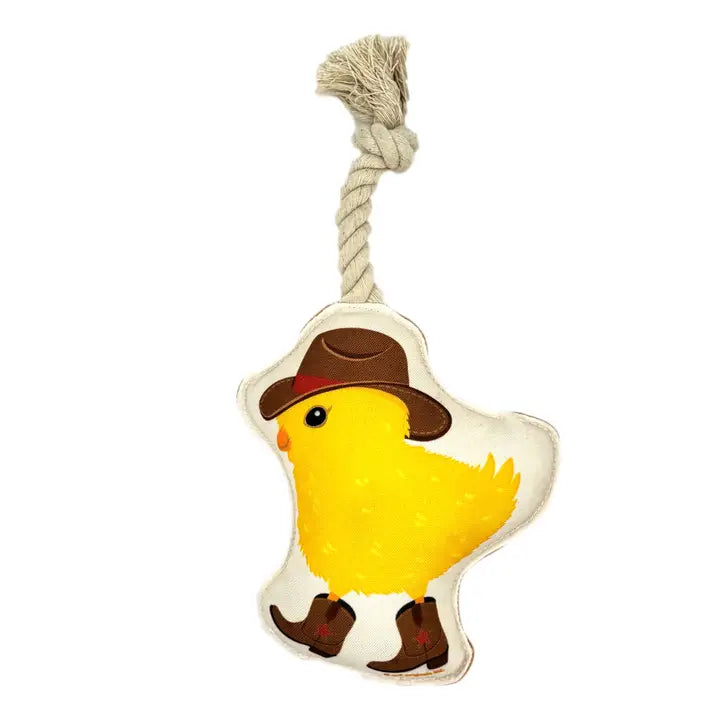 Speckle and Spot Baby Chick Tug Rope Dog Toy