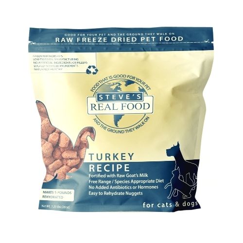 Steve's Real Food Dog & Cat Freeze Dried Turkey Nuggets BARF 20oz