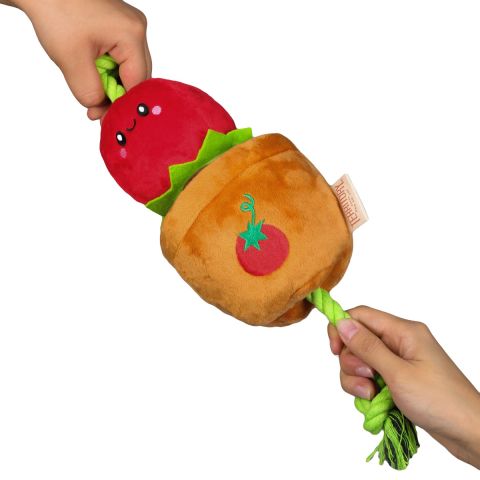 Tomato Treat-and-Tug Dog Toy