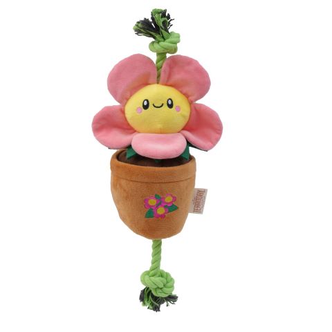 Territory Pink Flower Treat & Tug Toy for Dogs 16"