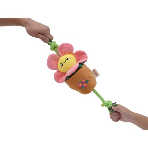 Territory Pink Flower Treat & Tug Toy for Dogs 16"