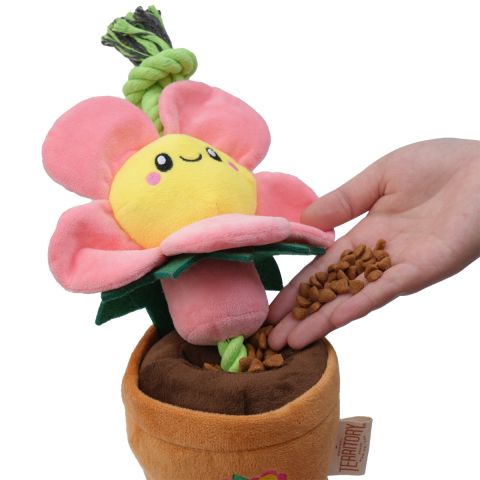 Territory Pink Flower Treat & Tug Toy for Dogs 16"