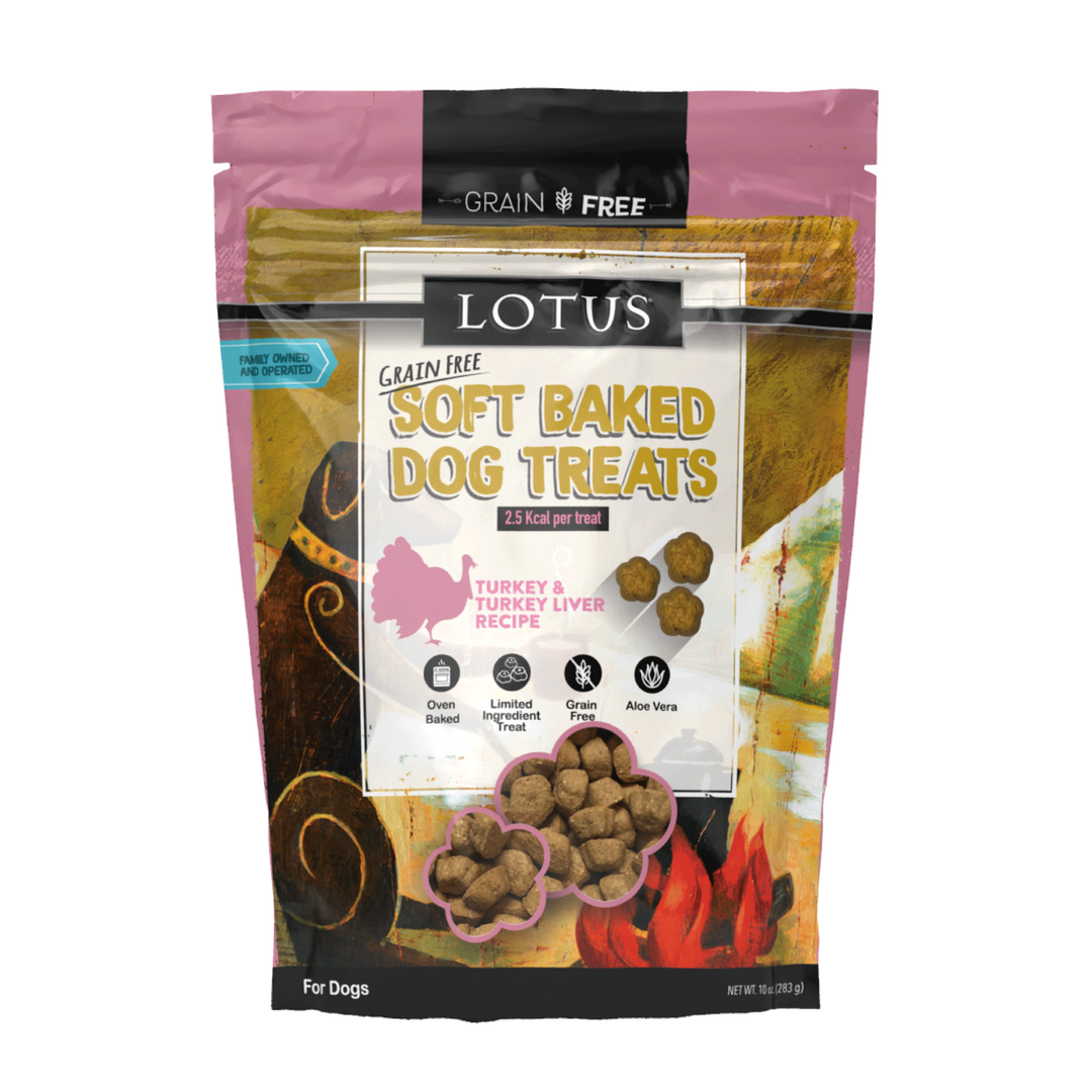 Lotus Soft Baked Grain Free Dog Treats Turkey Recipe 10oz