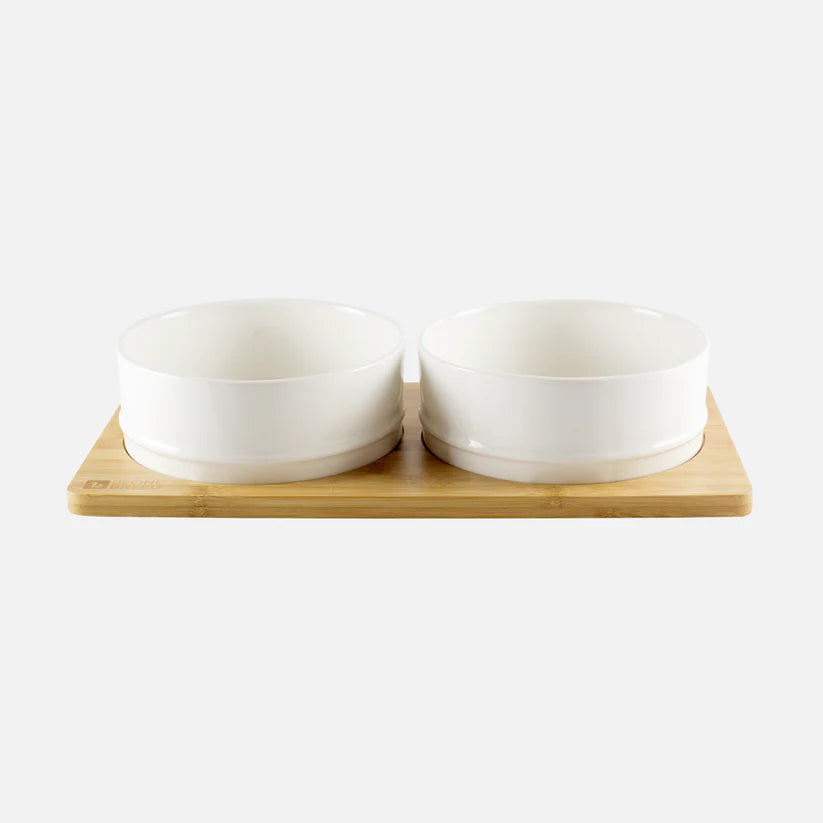 Be One Breed White Ceramic Bowl Set