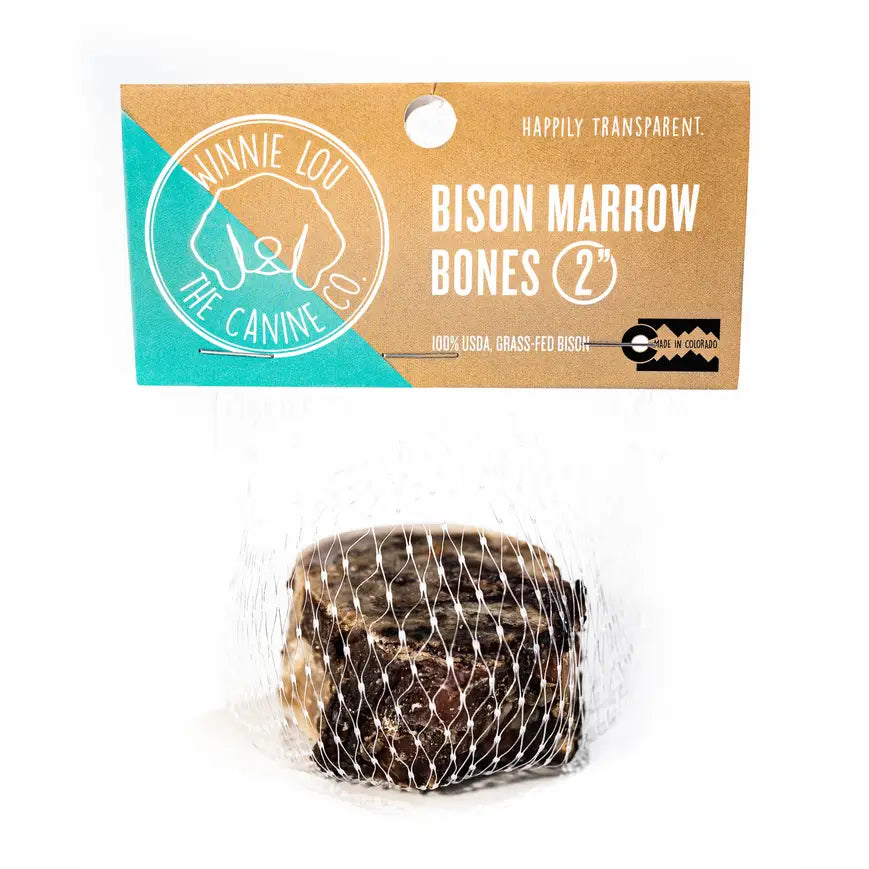 Winnie Lou Bison Marrow Bone for Dogs 2"