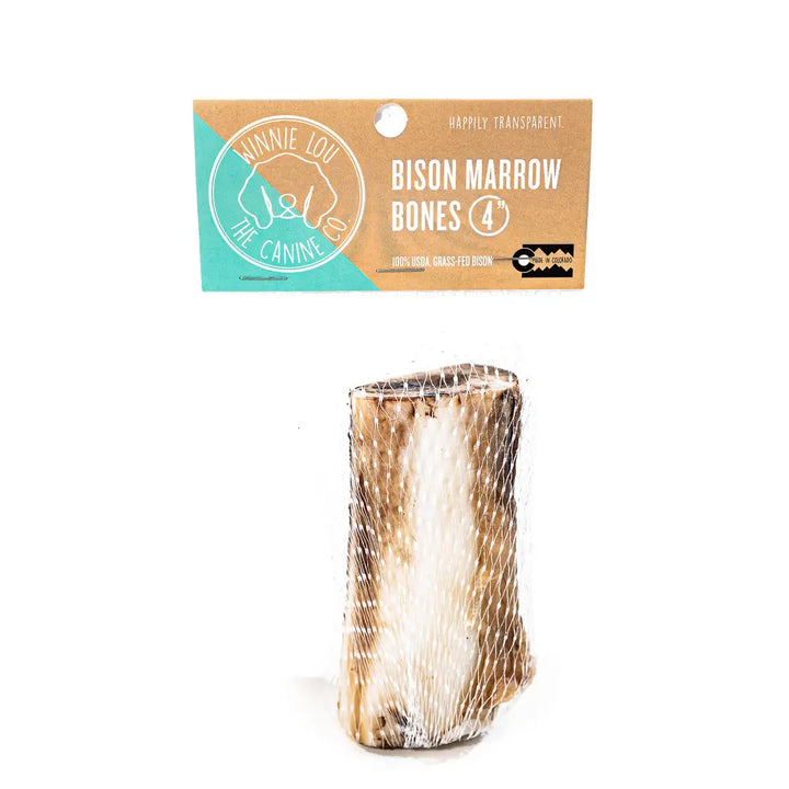 Winnie Lou Bison Marrow Bone for Dogs 4"