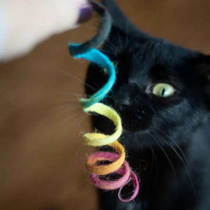 Friendsheep Eco Kitty Wool Spring Cat Toy- Assorted Colors