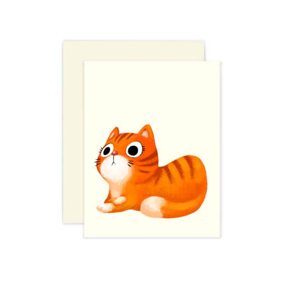 The Little Red House - Orange Cat Card