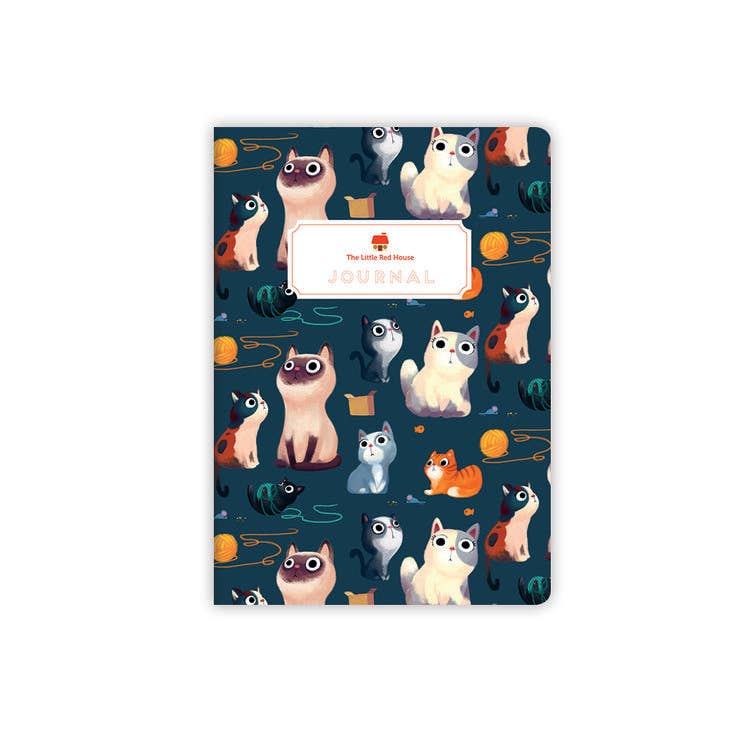 The Little Red House - Sewn Bind Cats Pocket Journal