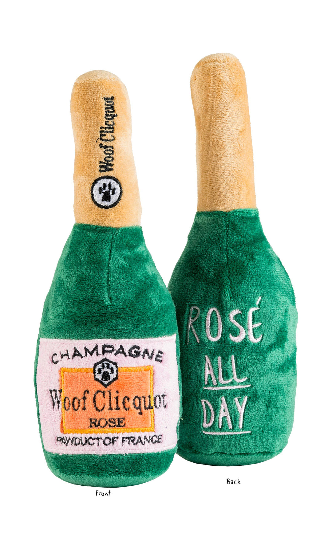 Woof Clicquot Rose Champagne Bottle Dog Toy