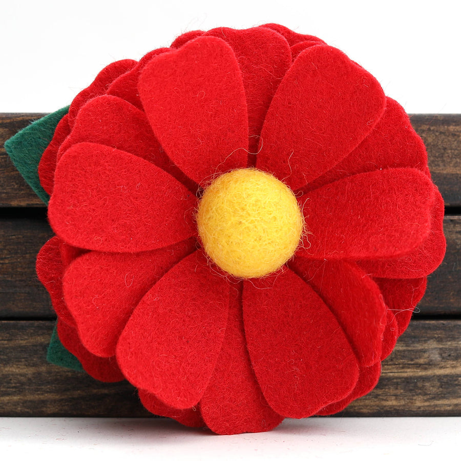 Daisy Flower for Collar - Red