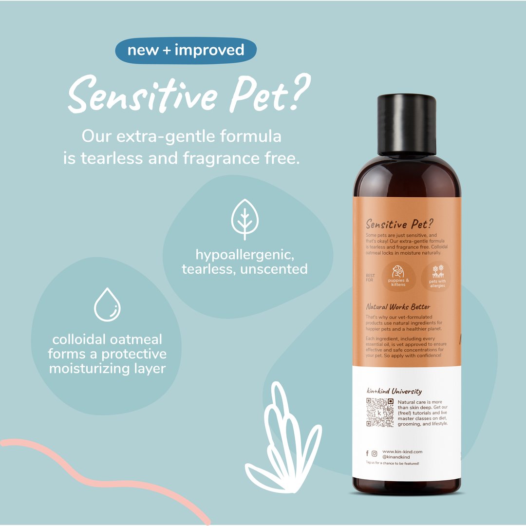 Kin+Kind Sensitive Pet Natural Dog & Cat Shampoo 12oz