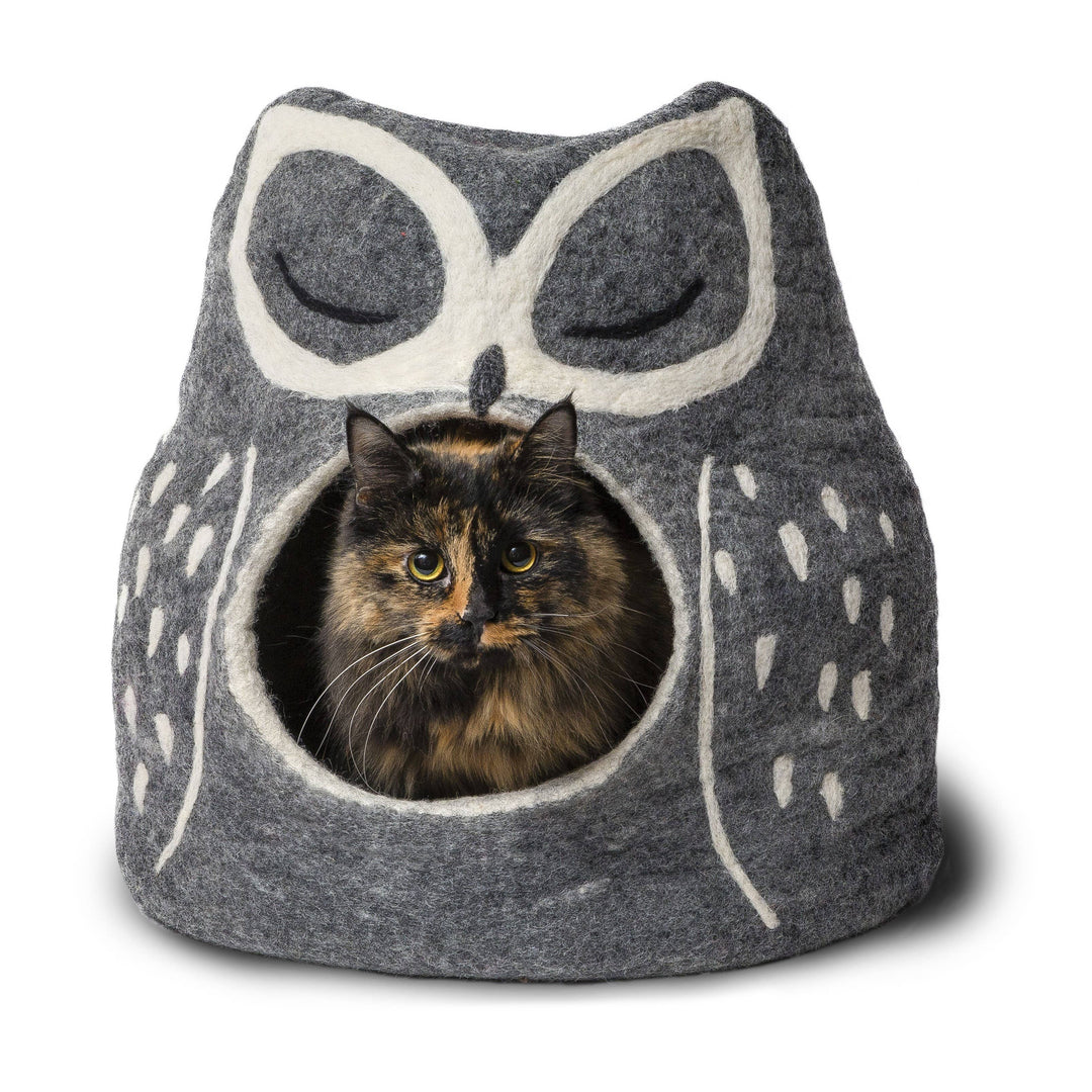 Owl Wool Pet Cave Grey