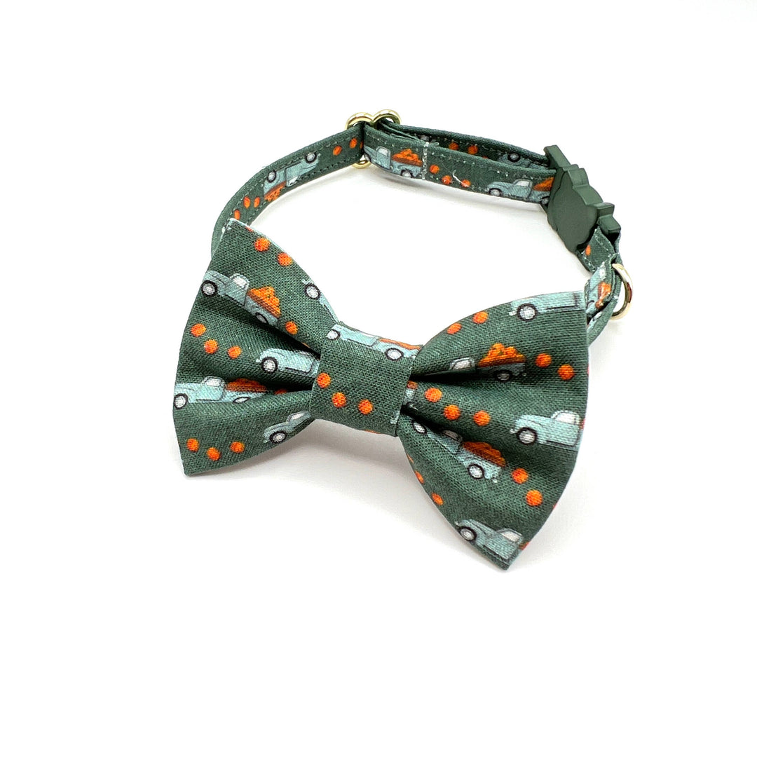 Fall Trucks Cat Collar with Bow Tie