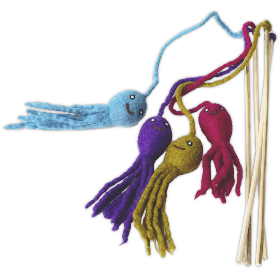 Octopus Teaser Cat Toy, Assorted Colors Cat Toy