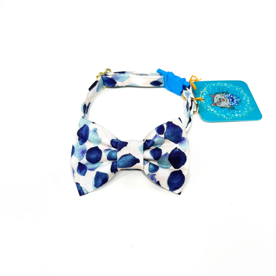 Cat Bow Tie and Collar Set - Indigo Rain