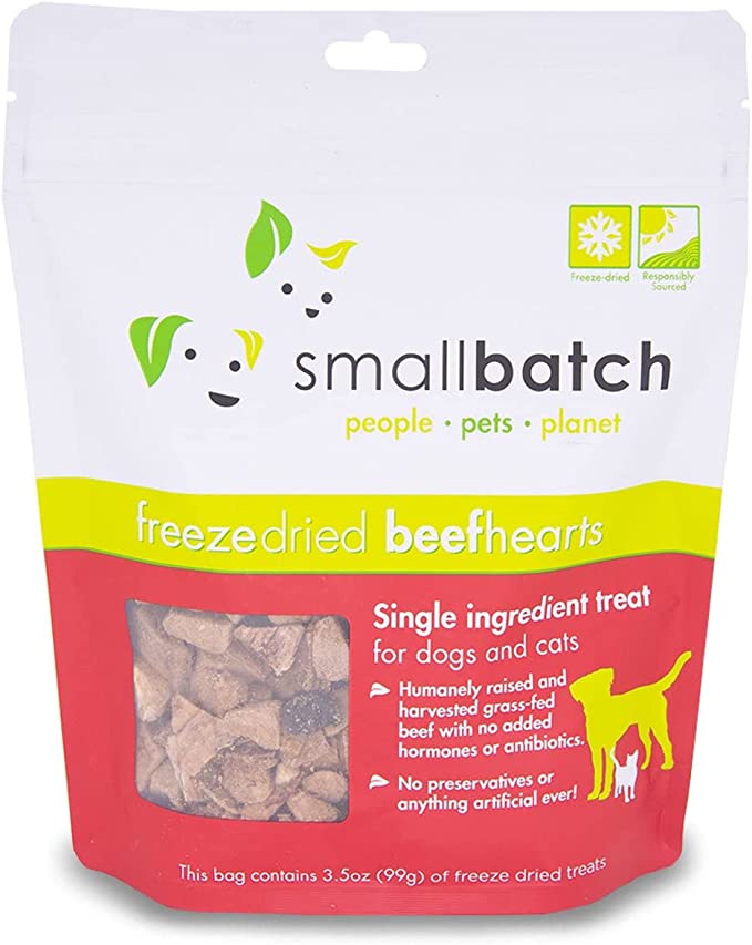 SmallBatch Freeze Dried Beef Hearts for Dogs and Cats