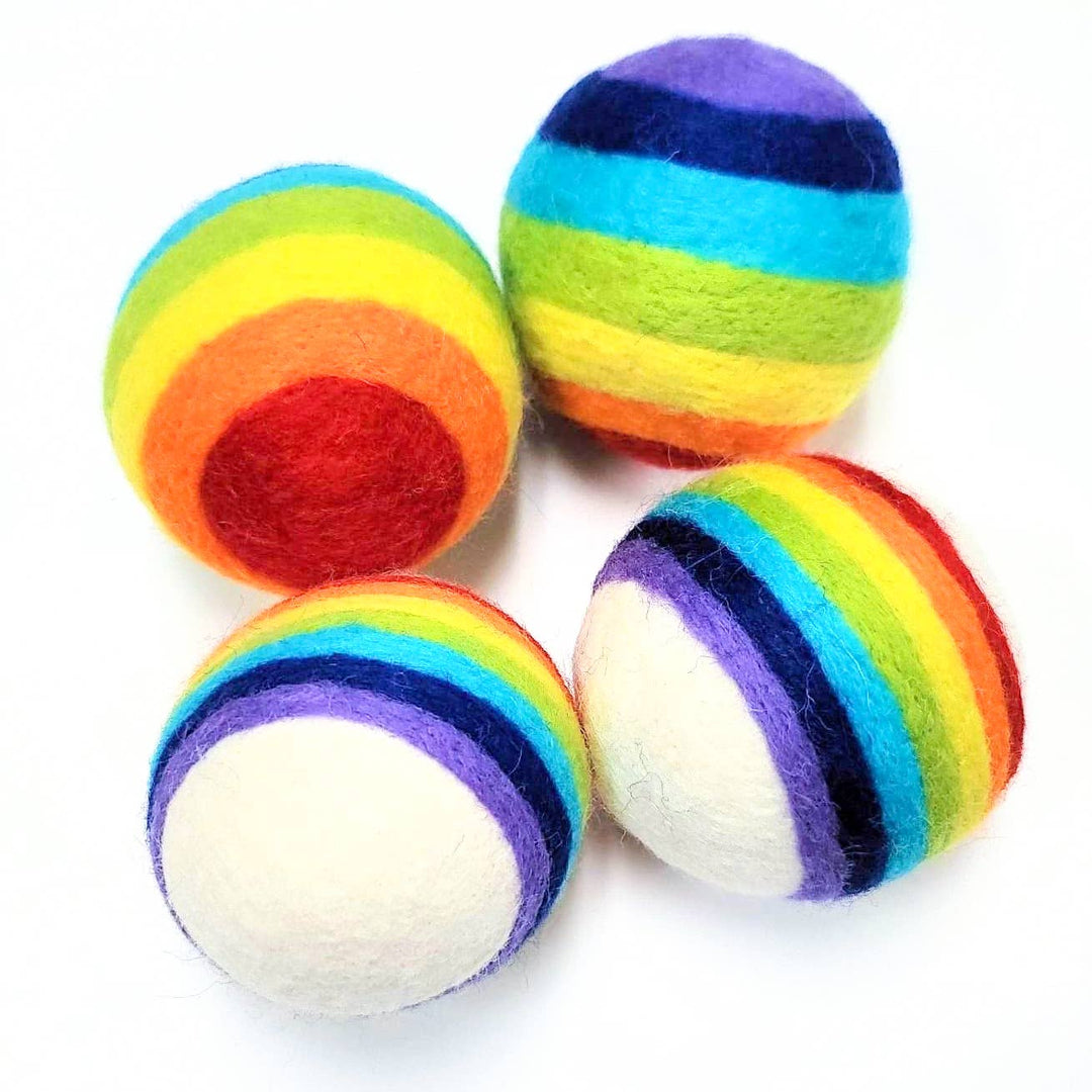 Rainbow Eco Wool Ball 5" Dog/Cat Toy