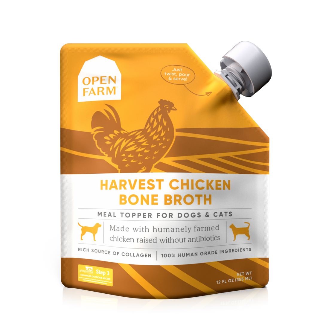 Open Farm Chicken Bone Broth Meal Topper for Dogs and Cats 12oz