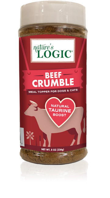 Nature's Logic Grain Free Beef Crumble Topper for Cats & Dogs 8oz