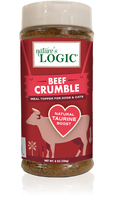 Nature's Logic Grain Free Beef Crumble Topper for Cats & Dogs 8oz