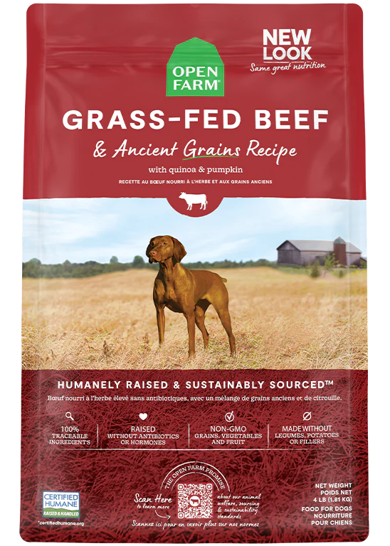 Open Farm Dog Ancient Grains Grass Fed Beef Dry Dog Food 4lb
