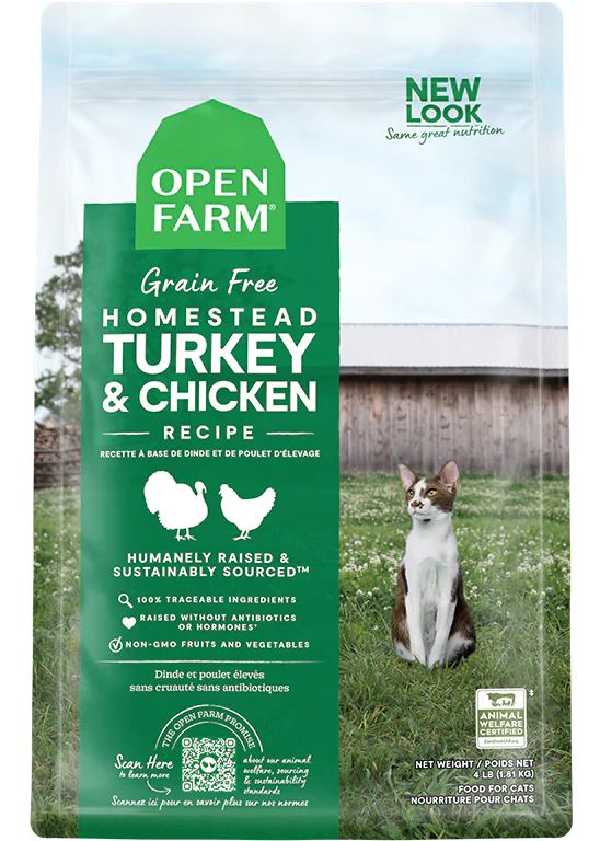 Open Farm Cat Grain Free Homestead Turkey Chicken 4lb