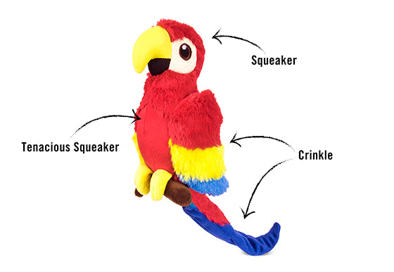 Fetching Flock Parrot Dog Toy