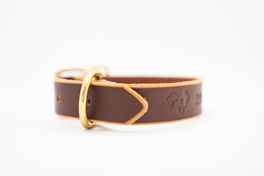 Premium Brown Leather Dog Collar