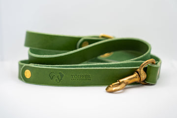Handcrafted Premium Green Leather Dog Leash