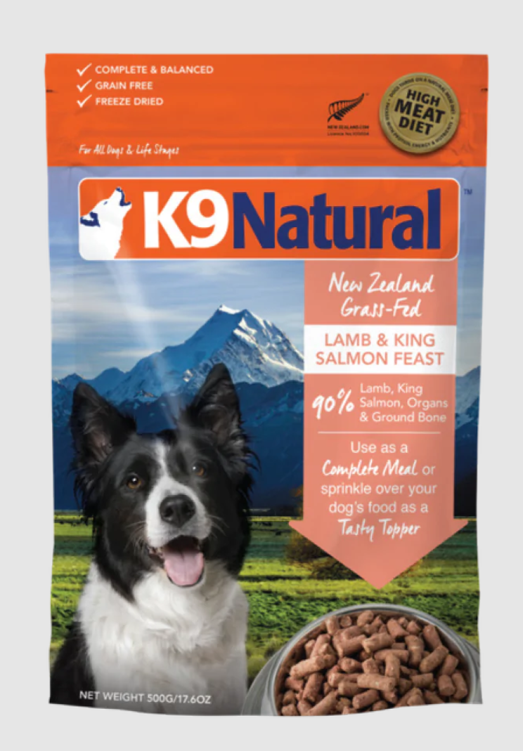 K9 Natural Freeze Dried Lamb & King Salmon 17.6oz for Dogs