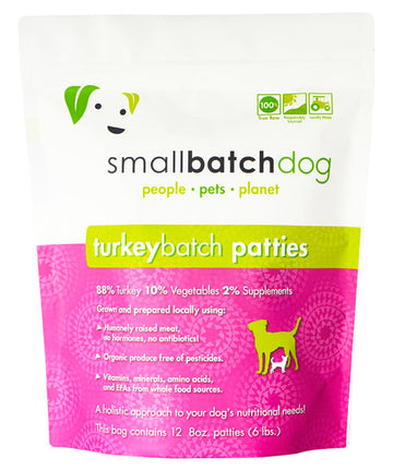 Smallbatch Frozen Turkey Patties 6lb for Dogs