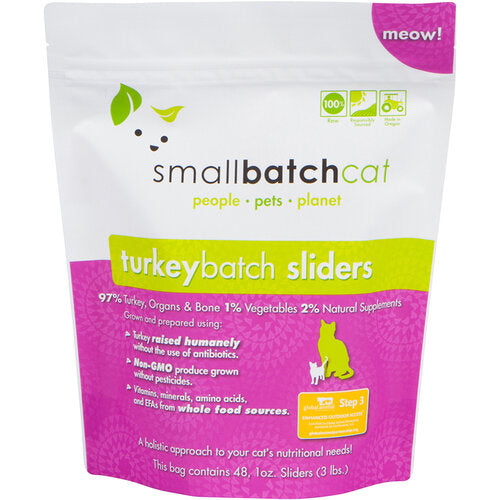 Smallbatch Frozen Turkey Sliders for Cats 3lb