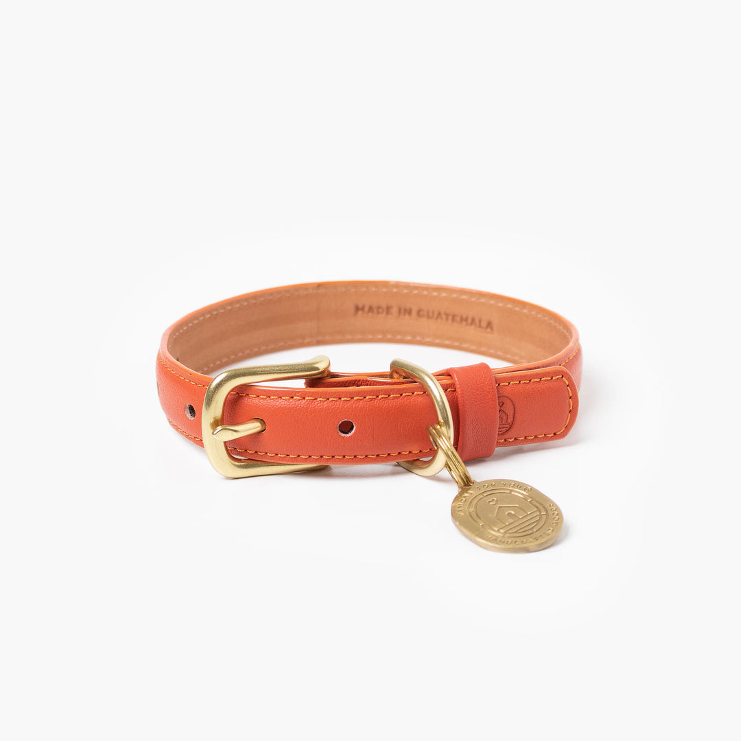 Ramona for You Sunset Orange Leather Collar