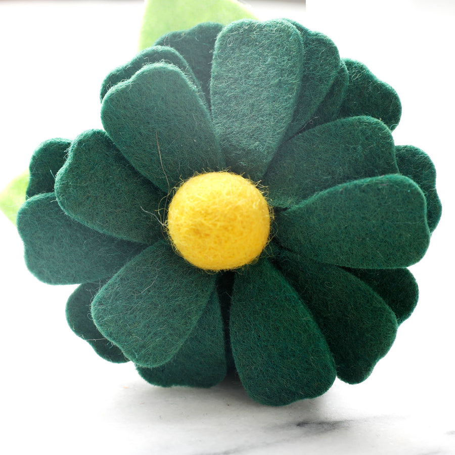 Daisy Flower for Collar - Hunter Green
